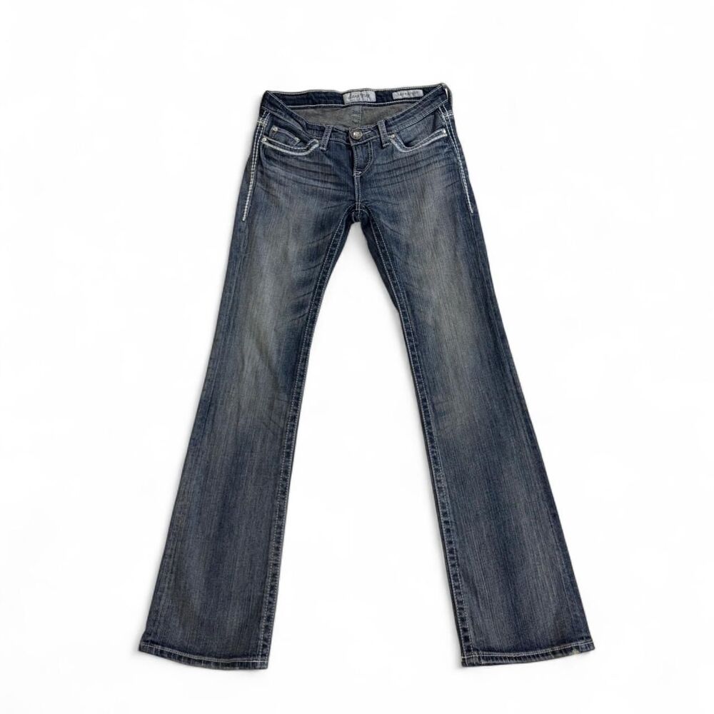 y2k daytrip blue denim jeans with bedazzled back pockets